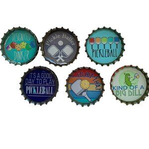 Pickleball Bottlecap Magnets